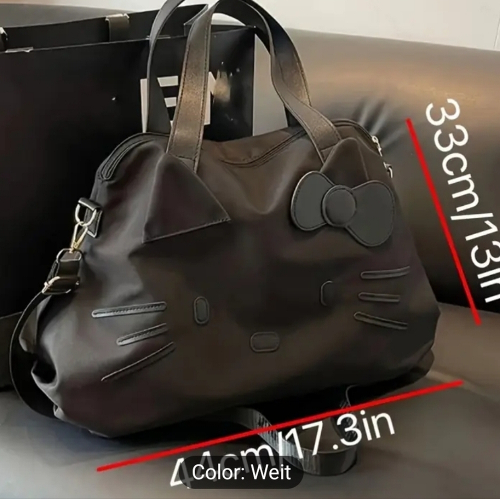 NEW! Black Hello Kitty 17in by 13 in tote